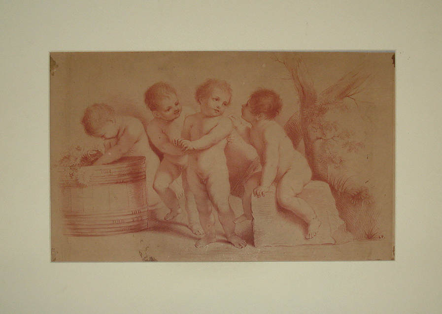 Bambini che spremono l'uva - Monogramma LP - Bartolozzi - Guercino