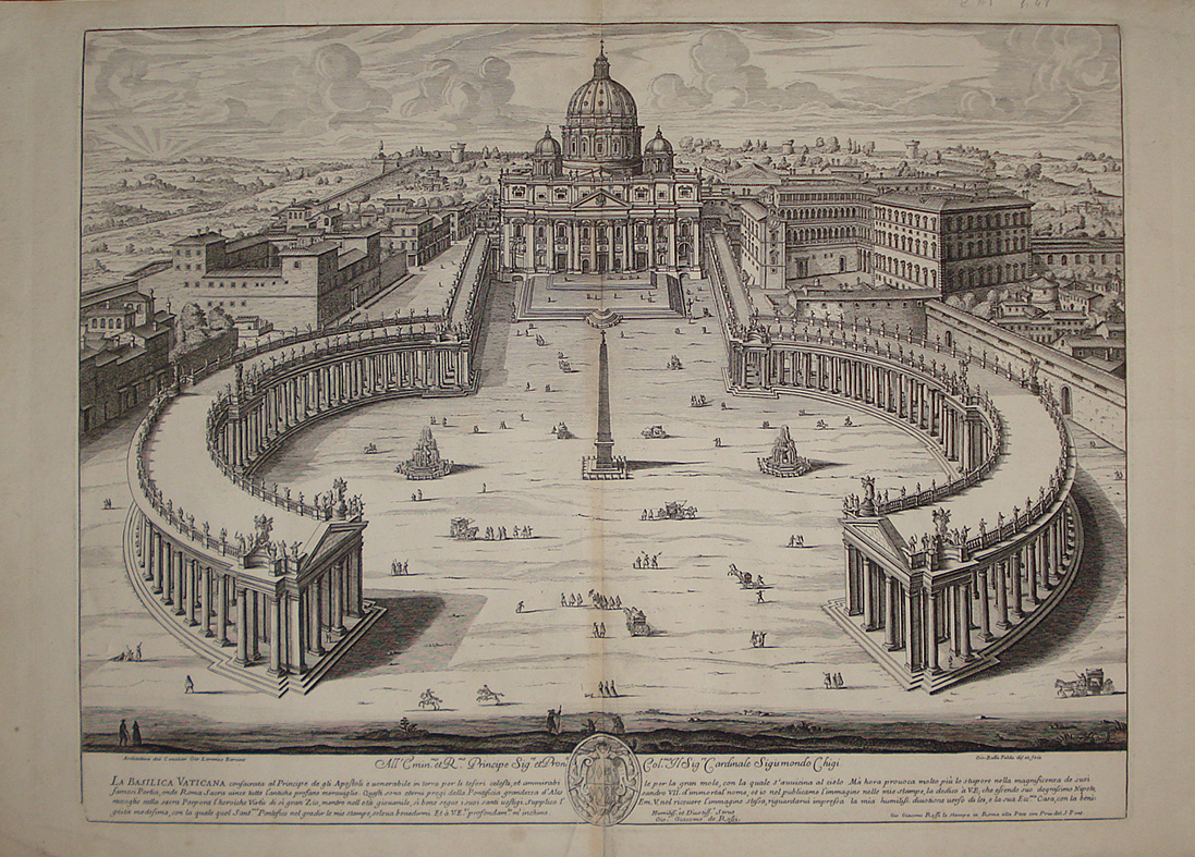 Piazza e Basilica di San Pietro in Vaticano - Giovanni Battista Falda