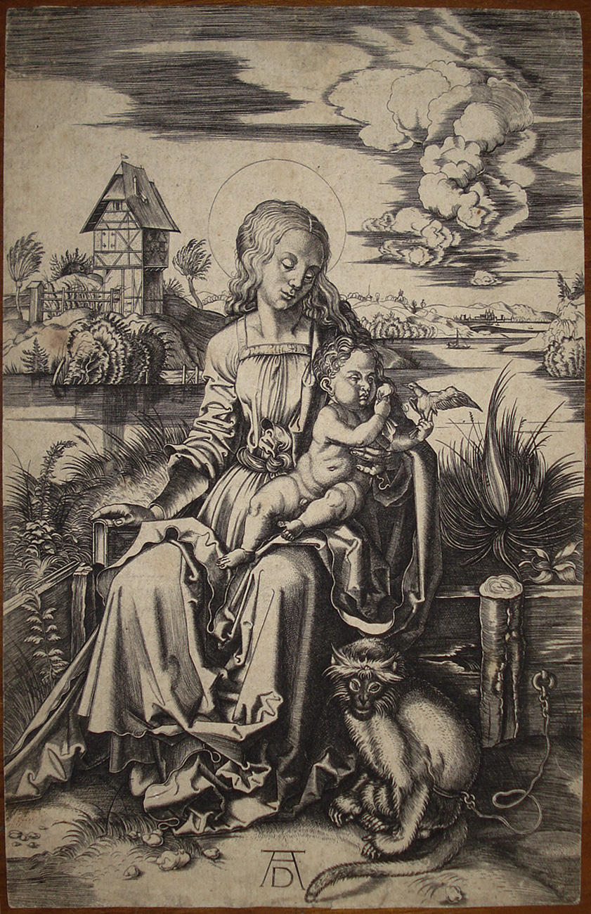 Virgin with the monkey - Albrecht Durer (after)