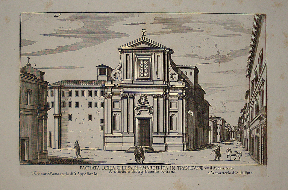 Facciata della Chiesa di S. Margerita in Trastevere - Matteo Gregorio De Rossi 