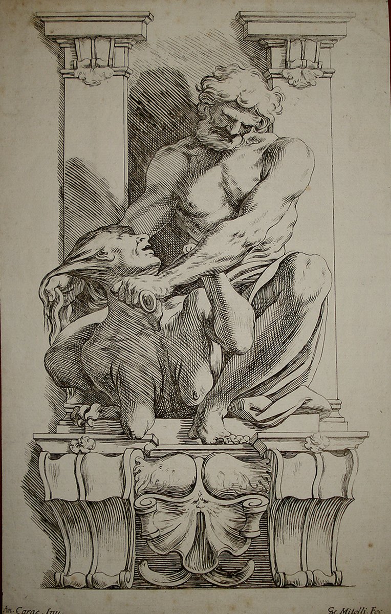 A man subdues harpy - Giuseppe Maria Mitelli - Carracci