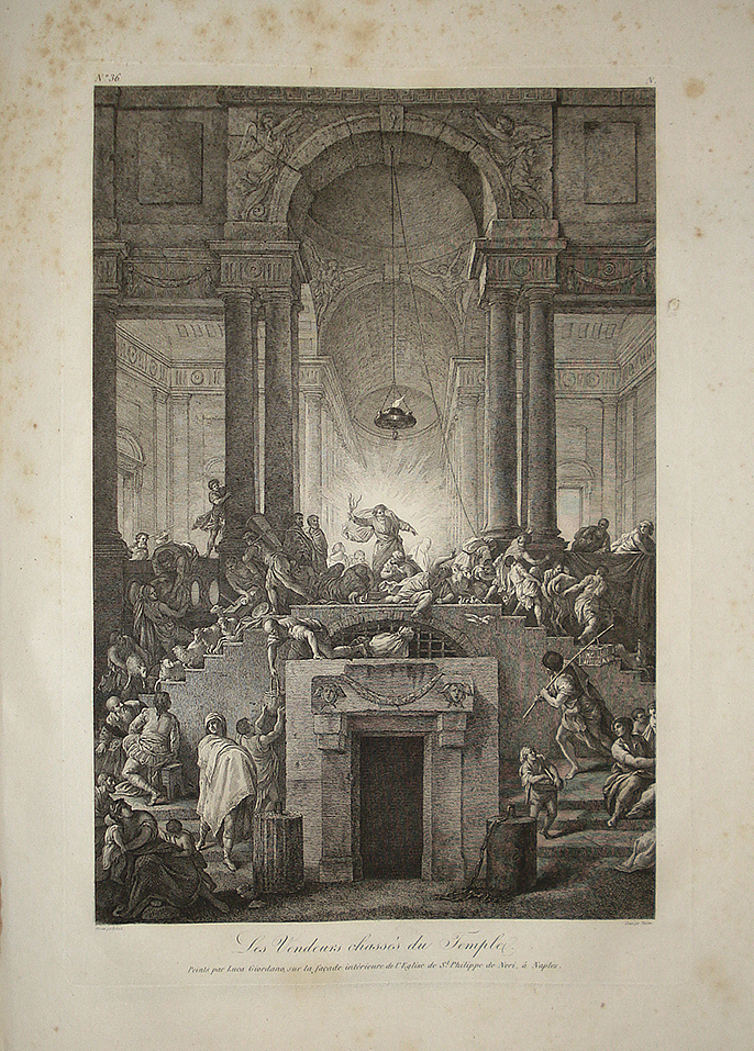 Gesù caccia i mercanti dal Tempio - Abbè de Saint-Non - Luca Giordano