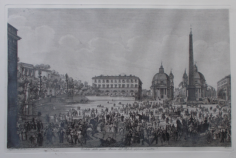 Veduta della Gran Piazza del Popolo - Luigi Rossini