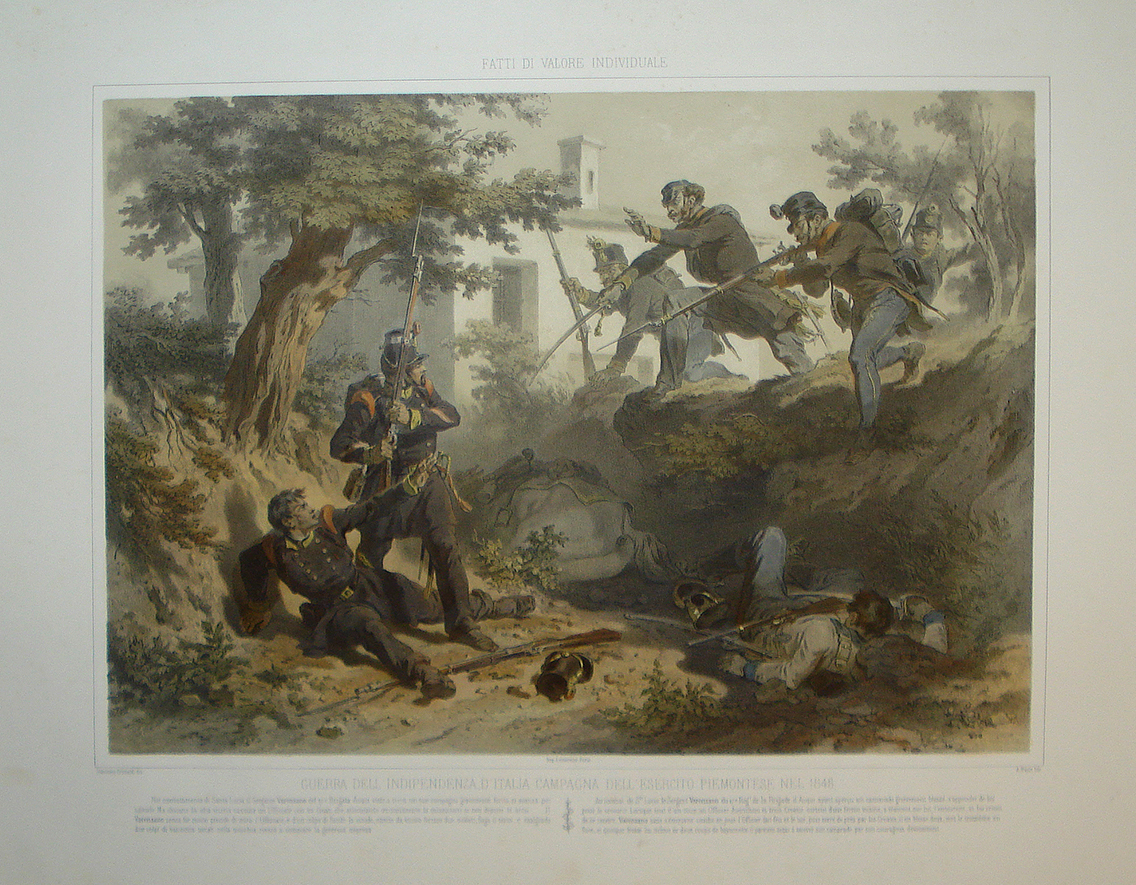 Battaglia di Santa Lucia - Campagna dell' Esercito Piemontese nel 1848 - Adolphe Bayot - Lemercier