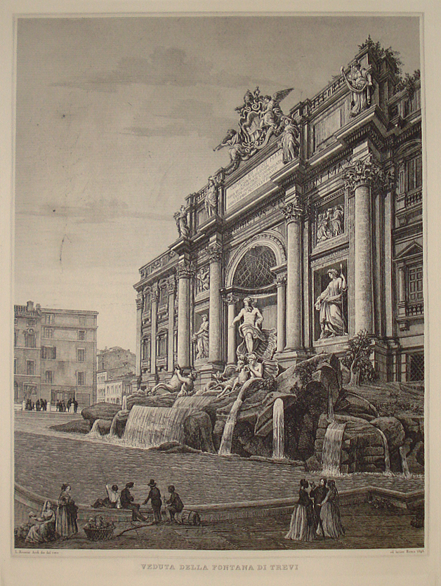 Veduta della Fontana di Trevi - Luigi Rossini