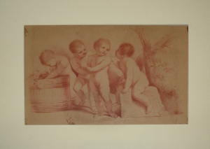 Bambini che spremono l'uva - Monogramma LP - Bartolozzi - Guercino