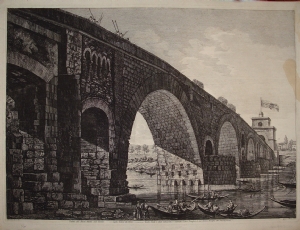 Veduta del Ponte Molle sul Tevere - Luigi Rossini