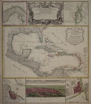 Mappa Geographica Complectens I. Indiae Occidentalis Partem Mediam Circum Isthmum Panamensem - Homann Heirs
