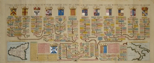 Carte Genealogique de Rois de Naples et de Sicile - Henry Abraham Chatelain