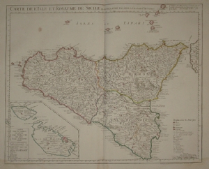 Carte de l'Isle et Royaume de Sicile - Guillaume Delisle