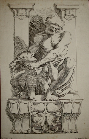 Un uomo sottomette un'arpia - Giuseppe Maria Mitelli - Carracci