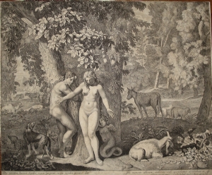 Adam and Eve find themselves naked - Pieter Schenk