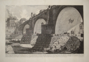 View of the Bridge of Elio Adriano, today called of St. Angelo - G.B. Piranesi