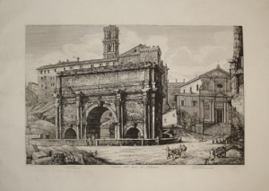 Veduta dell'Arco di Settimio Severo - Luigi Rossini