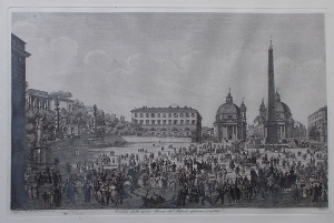 Veduta della Gran Piazza del Popolo - Luigi Rossini