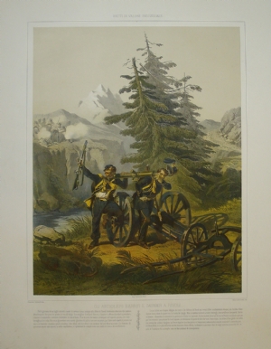 Guerra dell'Indipendenza Italiana dell'Esercito Piemontese nel 1848 - Gli Artiglieri Barrot e Saunier a Rivoli - Fatti di Valore individuale - Ciceri - Lemercier