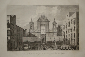 View of the main facade of the Church of St. Filippo Neri in Naples - Abbè de Saint-Non