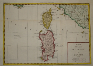 Carte des Isles de Sardaigne et de Corse - Prevost D'Exiles